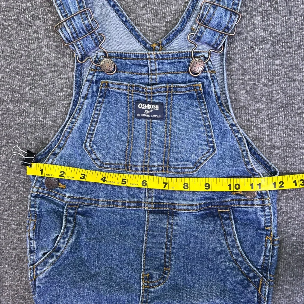 OshKosh B'gosh Denim Overalls Kids 3T Blue Carpenter Casual Stretch Bibs